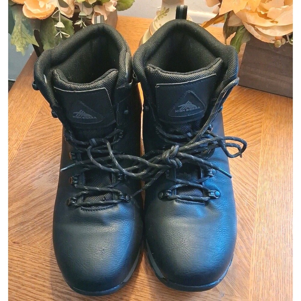 High Sierra Mens Highland Leather Hiking Boot Size 11 Black Trail Trekking Shoes